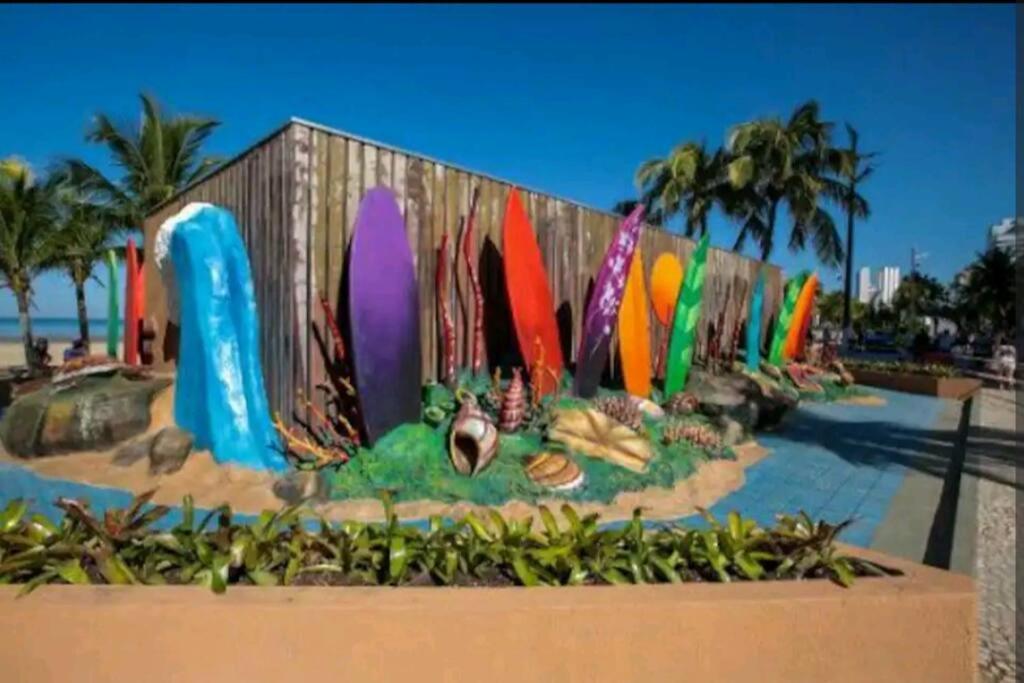 Apartamento 2 Dormitorios E Sacada Gourmet Frente Ao Mar Praia Grande  Buitenkant foto